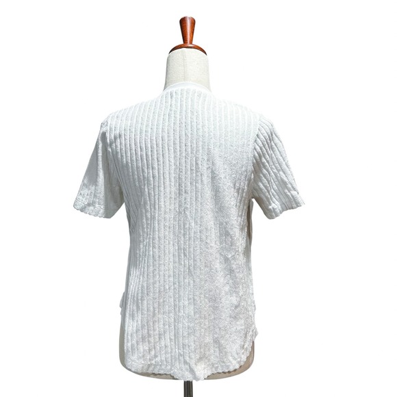 Sol Angeles Top Size Small Ribbed Terry Cloth Short Sleeve Beachy Tee Shirt - Picture 8 of 10